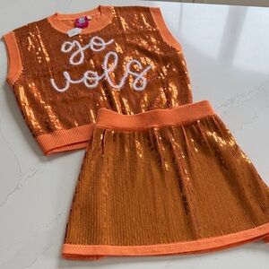 NWT QUEEN OF SPARKLES Tennessee VOLS Set, size XS/S